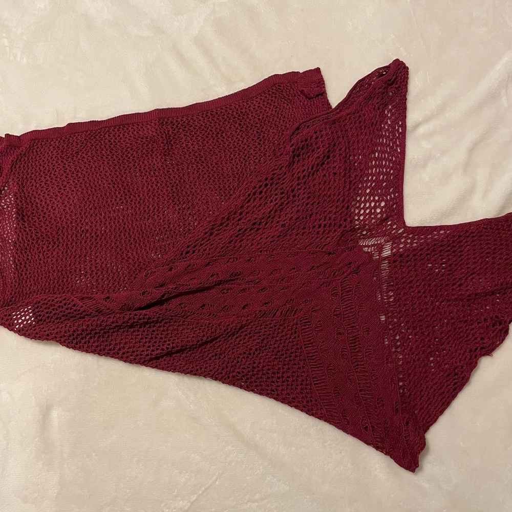 SHEIN Curve Maroon Swimsuit Cover Size 2XL